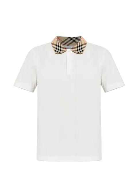 check-collar polo shirt by BURBERRY