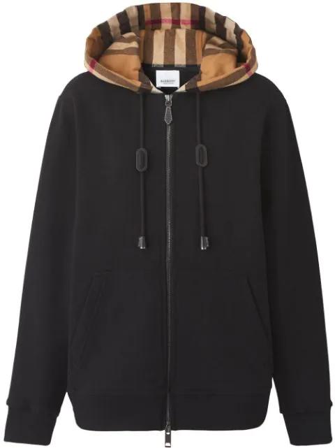 check cotton hoodie by BURBERRY