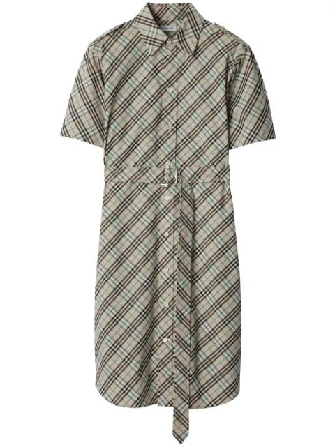 check cotton shirt mini dress by BURBERRY