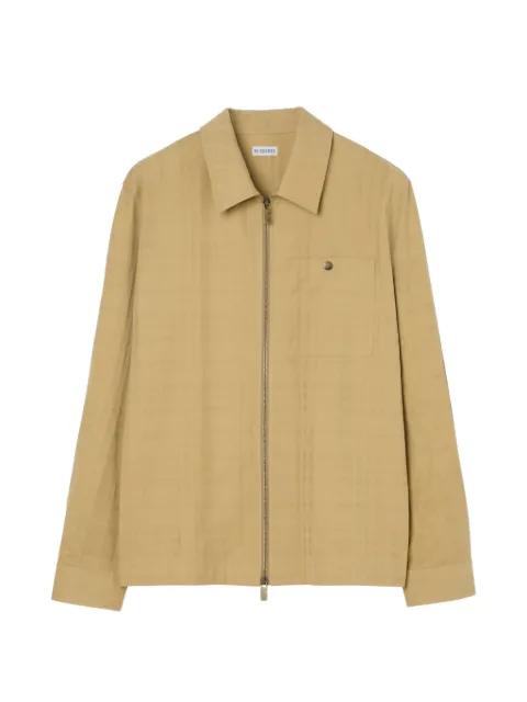 check cotton zip overshirt by BURBERRY