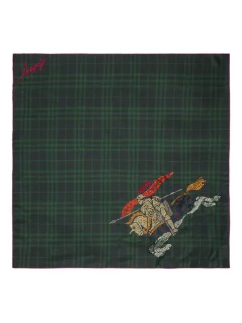 check crystal-embellishment silk scarf by BURBERRY