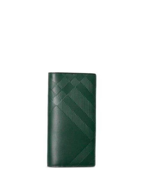 check-debossed leather wallet by BURBERRY