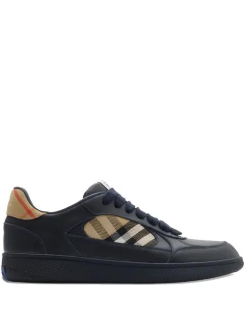 check-panelled sneakers by BURBERRY