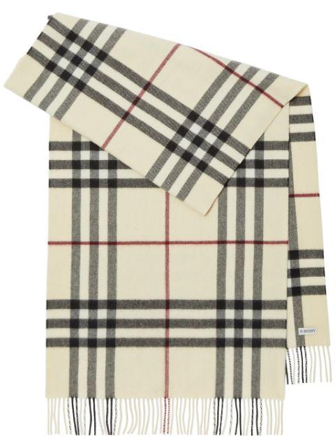check-pattern cashmere scarf by BURBERRY