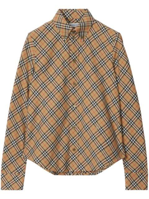 check-pattern cotton shirt by BURBERRY