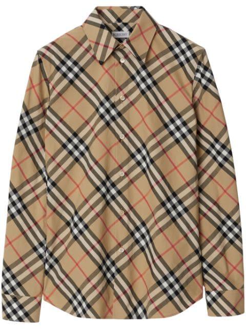 check-pattern cotton shirt by BURBERRY
