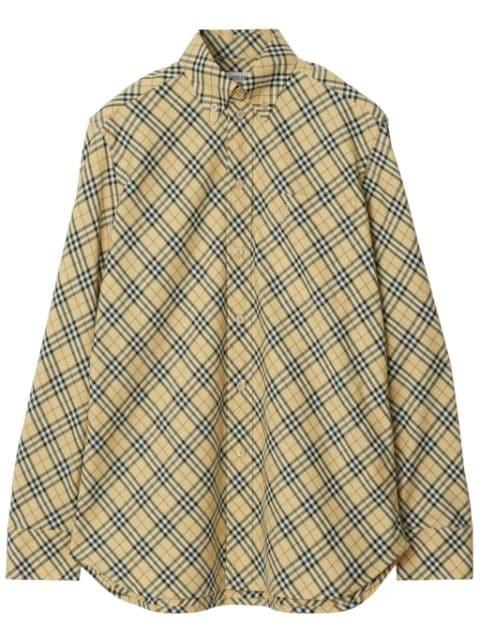 check-pattern cotton shirt by BURBERRY