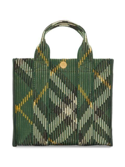 check pattern knit tote bag by BURBERRY