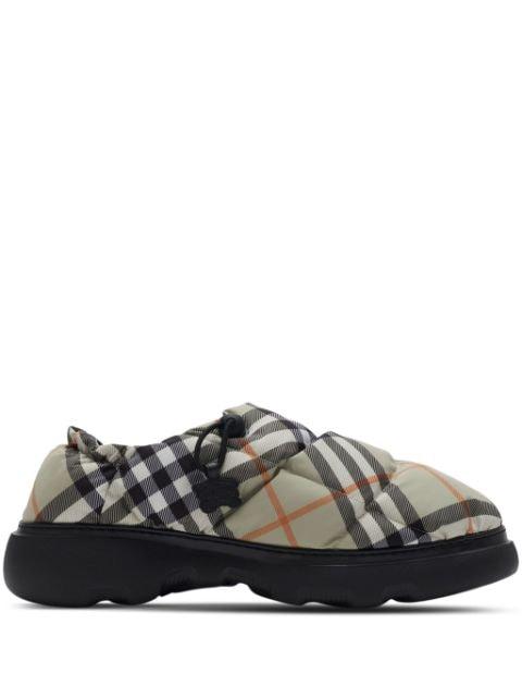 check pattern pillow mules by BURBERRY