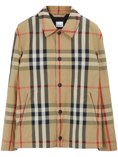 check-pattern shirt jacket by BURBERRY