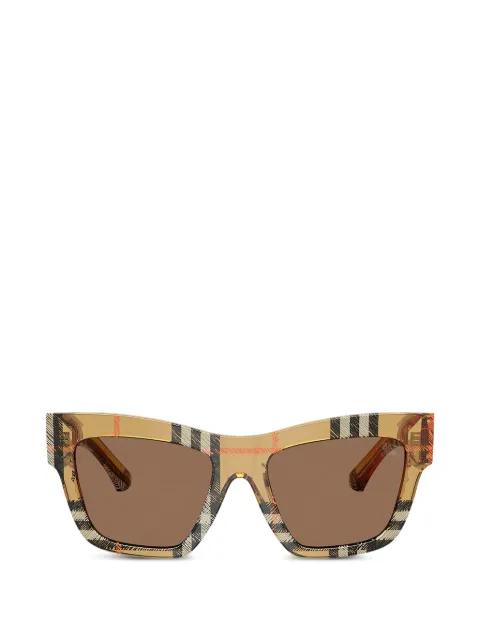 check-pattern square-frame sunglasses by BURBERRY