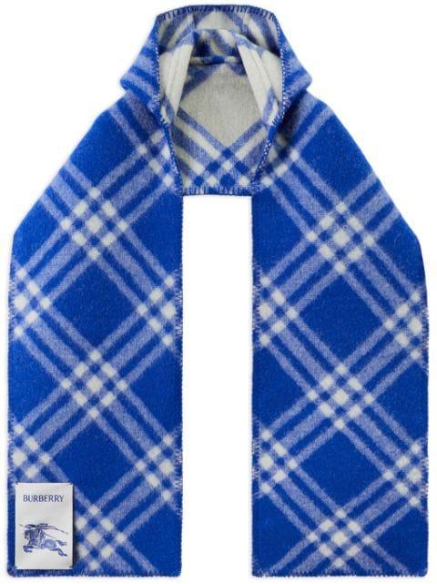 check-pattern wool scarf by BURBERRY