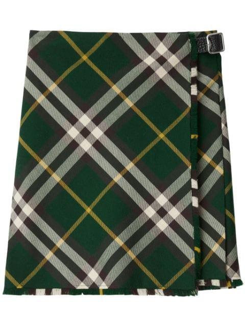 check-pattern wool skirt by BURBERRY