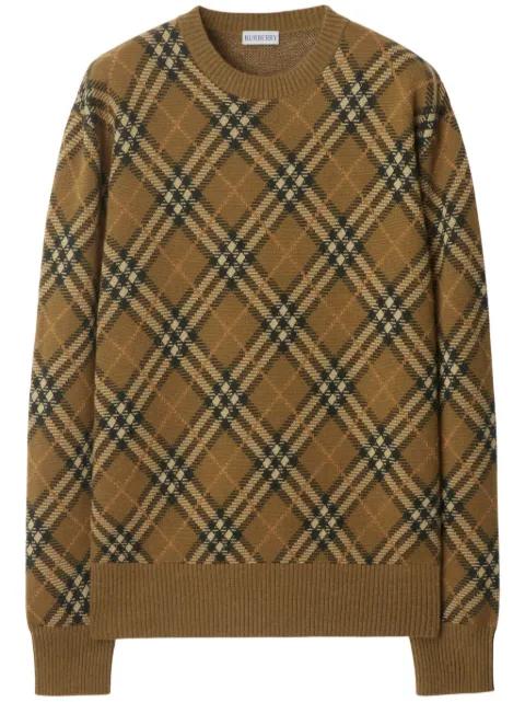check-pattern wool sweater by BURBERRY