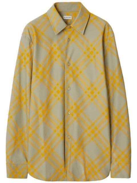 check-plaid cotton shirt by BURBERRY