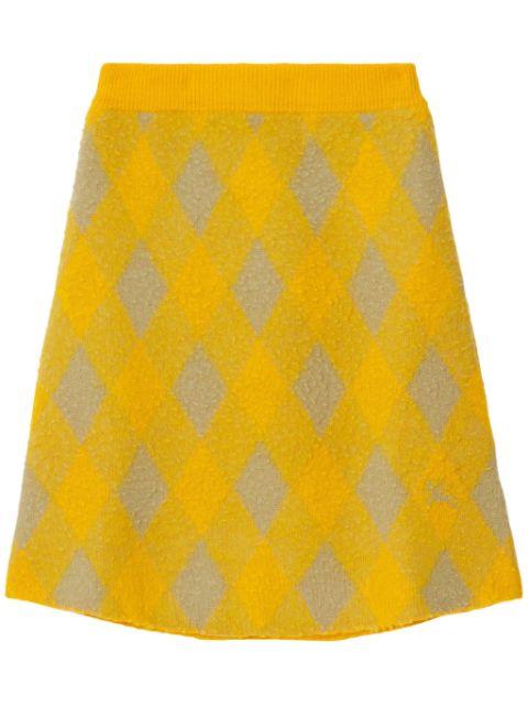 check-plaid wool skirt by BURBERRY
