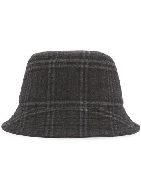 check-print bucket hat by BURBERRY
