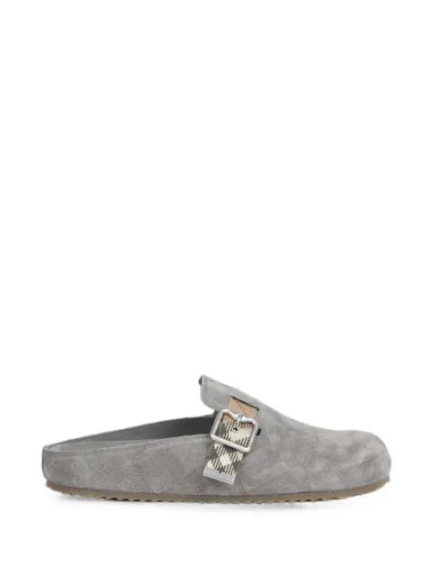 check-print buckled mules by BURBERRY