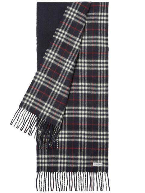 check-print cashmere reversible scarf by BURBERRY