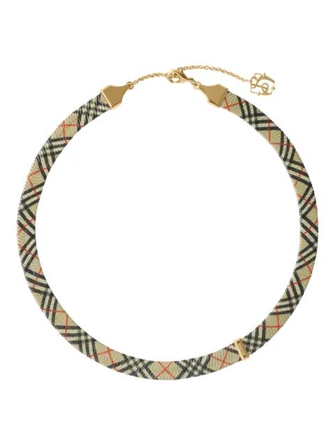 check-print chain necklace by BURBERRY