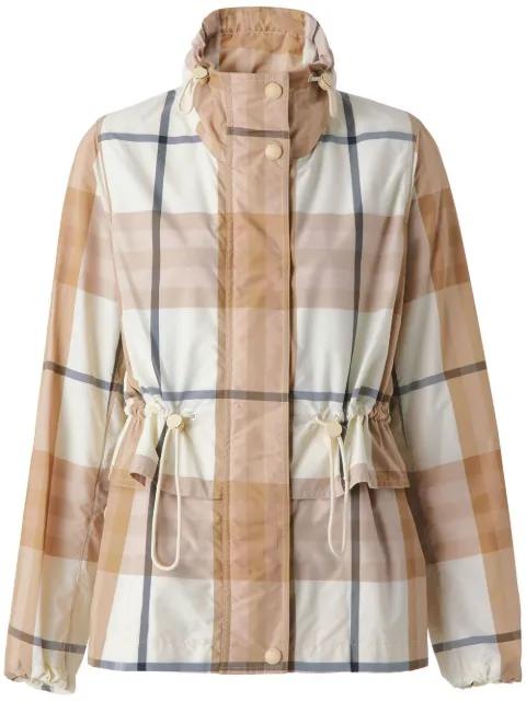 check-print drawstring jacket by BURBERRY