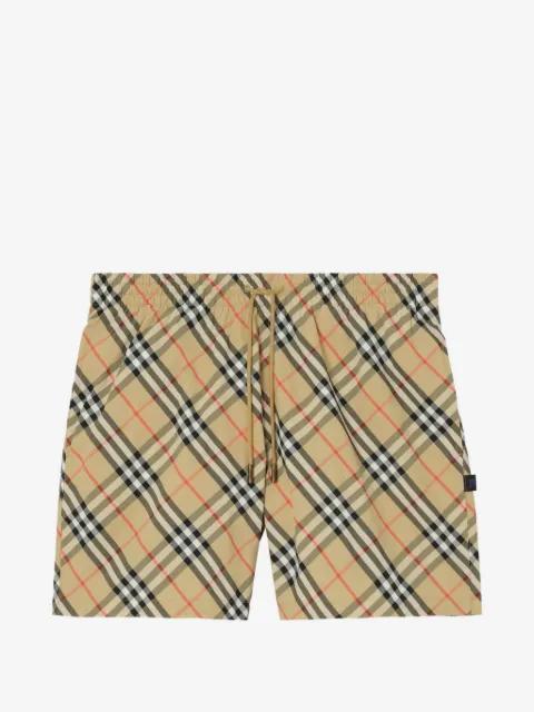 check-print drawstring swim shorts by BURBERRY