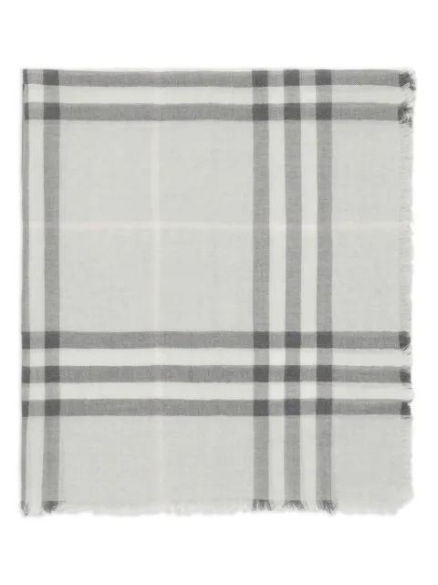 check-print wool scarf by BURBERRY