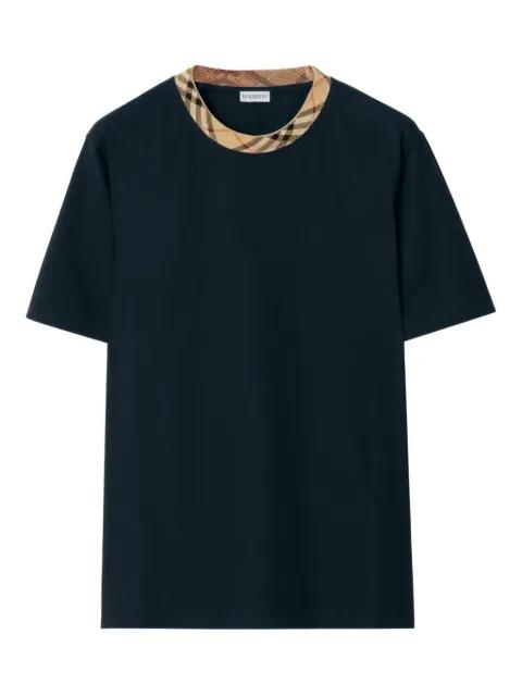 check-trim cotton T-shirt by BURBERRY