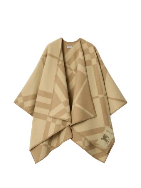 check wool cashmere cape by BURBERRY