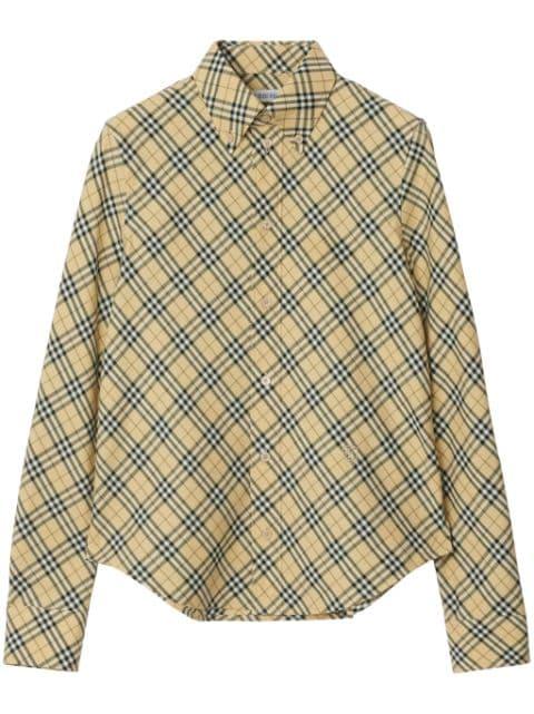 checked cotton shirt by BURBERRY
