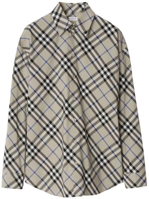 checked cotton shirt by BURBERRY