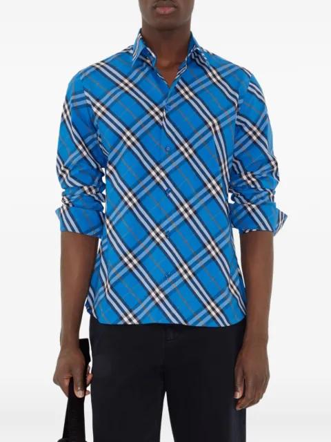checked cotton shirt by BURBERRY