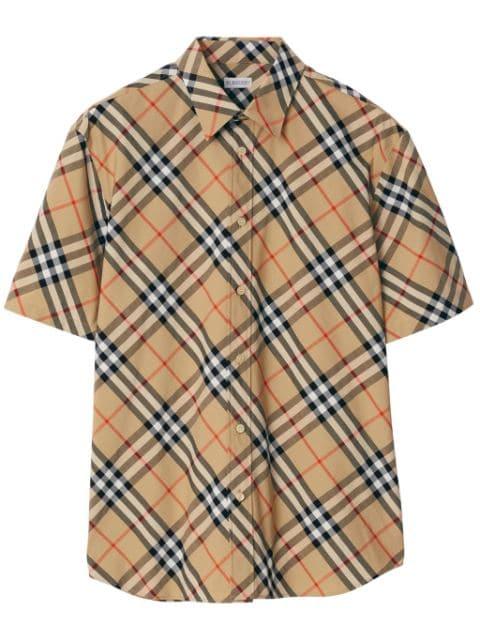 checked cotton shirt by BURBERRY