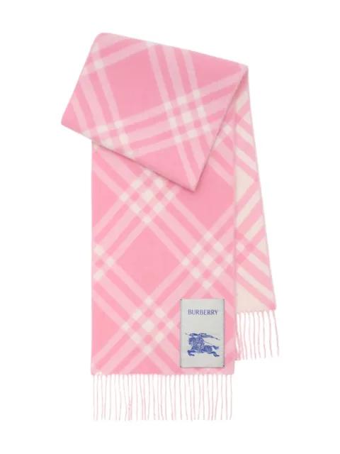 checked fringed scarf by BURBERRY