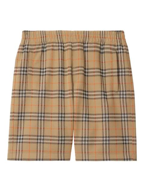 checked jersey shorts by BURBERRY