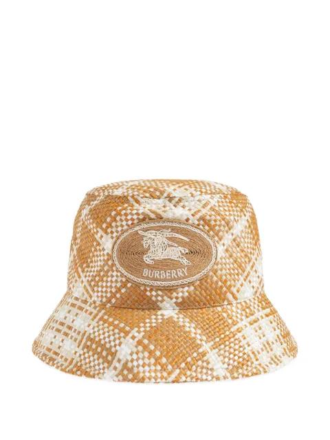 checked logo-patch bucket hat by BURBERRY