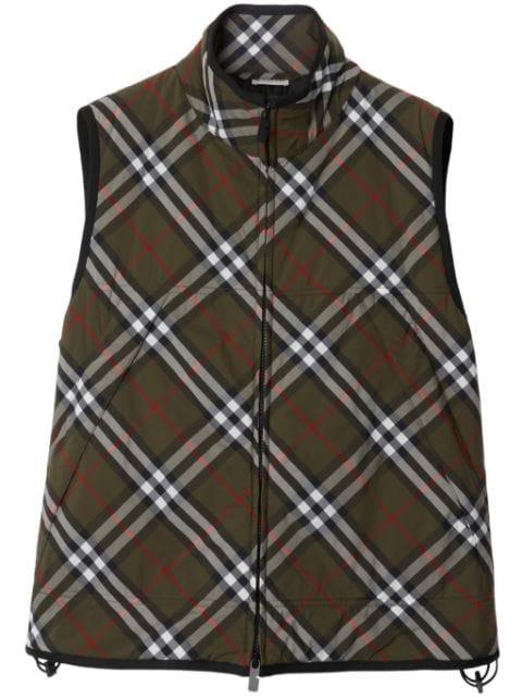 checked padded gilet by BURBERRY