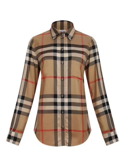 checked-pattern cotton shirt by BURBERRY