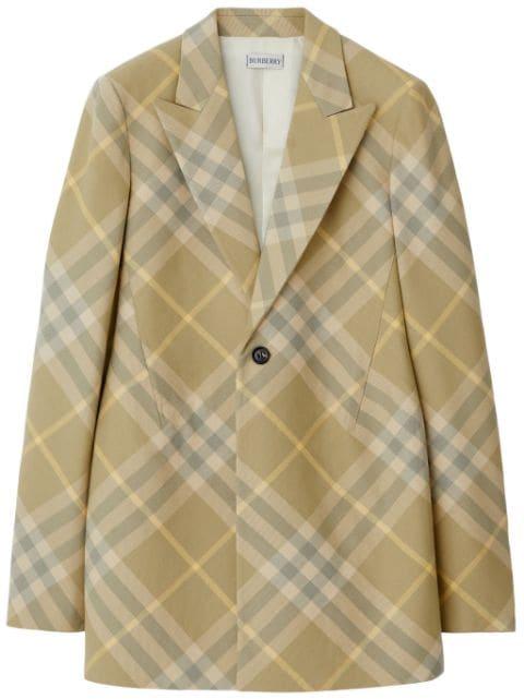 checked tailored single-breasted blazer by BURBERRY