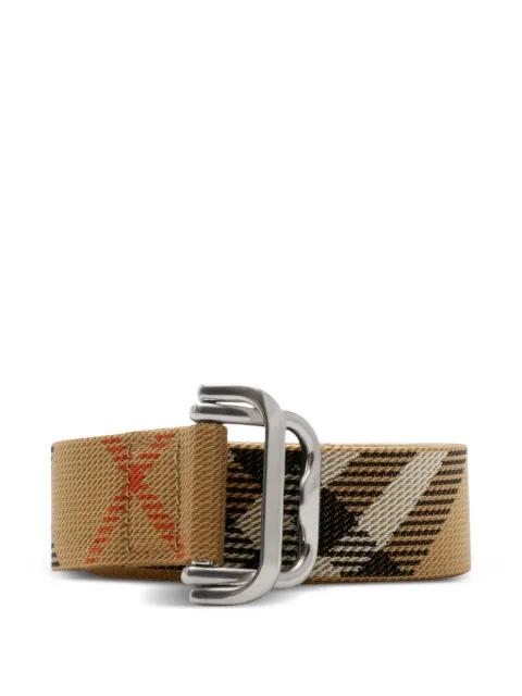 checked webbing belt by BURBERRY