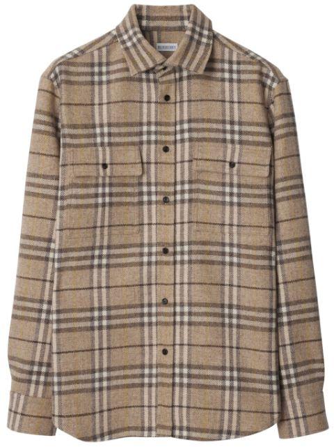 checked wool shirt by BURBERRY