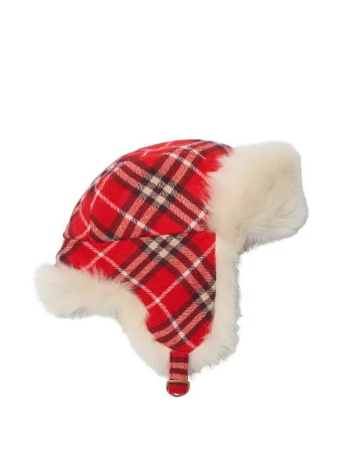 checked wool trapper hat by BURBERRY