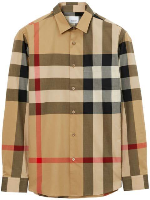 checkered cotton shirt by BURBERRY