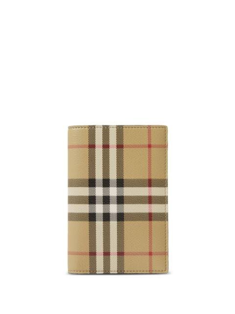 checkered leather passport holder by BURBERRY