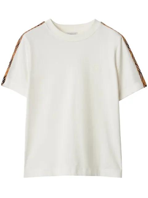 checkered-trim T-shirt by BURBERRY