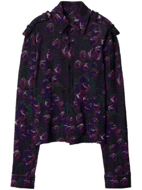 cherry-print fine-ribbed shirt by BURBERRY