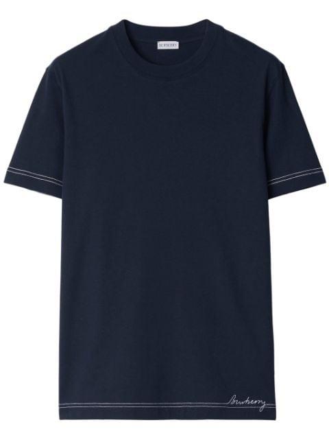 contrast-stitching cotton T-shirt by BURBERRY