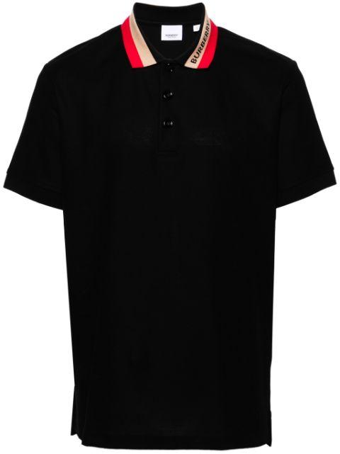 contrasting-collar cotton polo shirt by BURBERRY