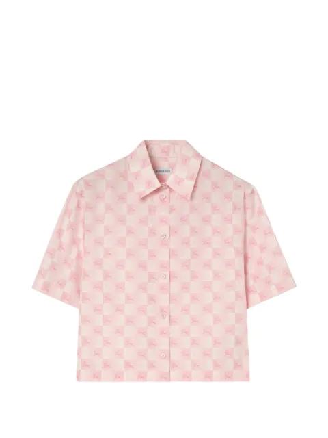 cropped Knight checkerboard​ cotton shirt by BURBERRY