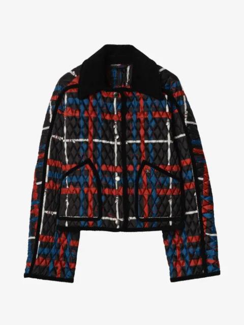 cropped belt Check quilted Floriston jacket by BURBERRY